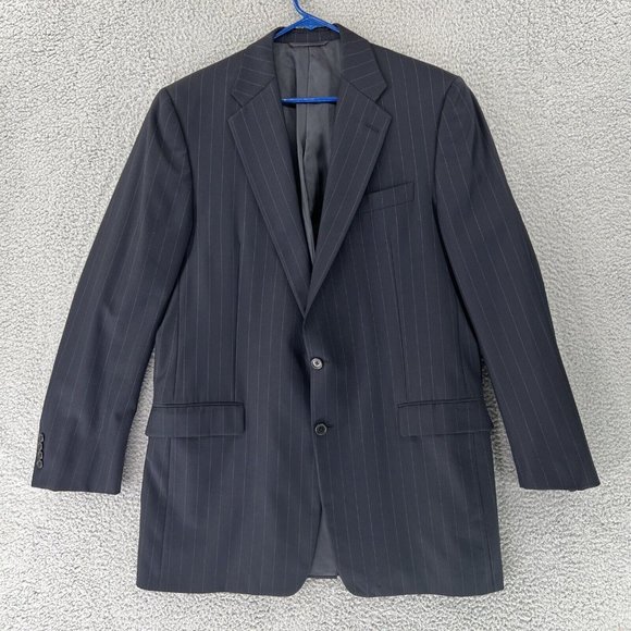 Hickey Freeman Mens Sport Coat 44 XLT Loro Piana Wool Super 120s Blue 2 Button - Picture 1 of 14